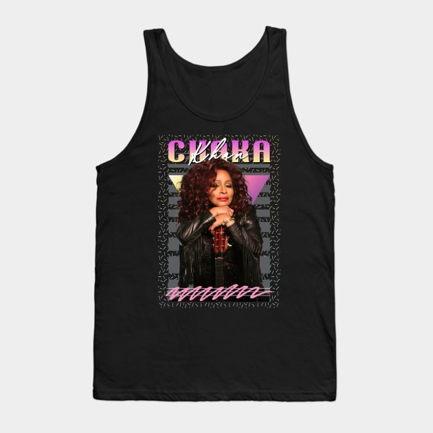 Chaka Khan Retro Aesthetic 70s Fan Art Tank Top by Madesu Art